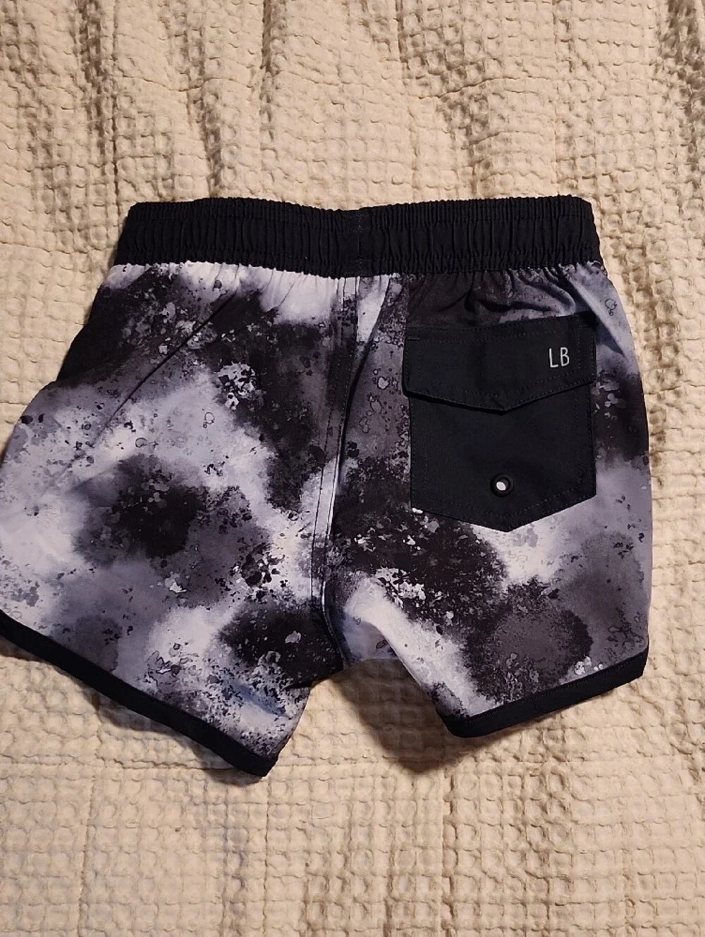Little Bipsy Black & Gray Tie-Dye SWIM TRUNKS